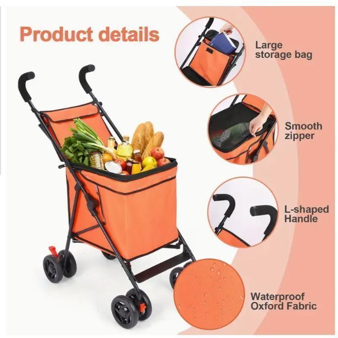多機能ピンク犬用ストローラー＆ショッピングカート - 耐久性のあるオックスフォード生地 操作性の良い 安全なロックシステム
