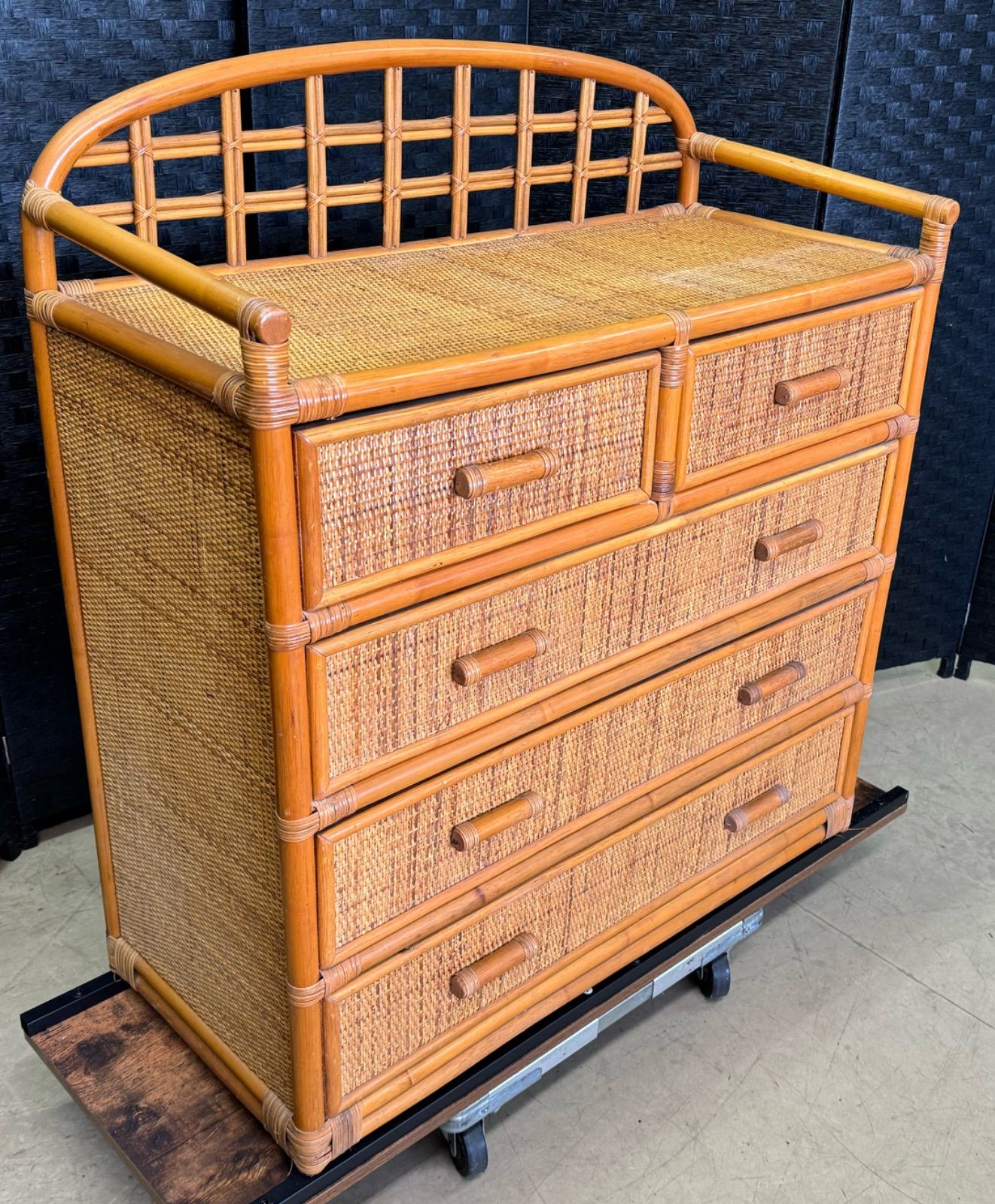 籐ラタンチェスト（ラタン家具/4段5収納） - メルカリ