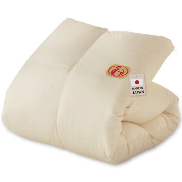 アイリスプラザ 羽毛布団 ホワイトダックダウン80％ ダブル 羽毛パワーアップ加工済 ホワイトダックダウンをリッチに配合 自宅洗濯OK お手入れ簡単 アイボリー