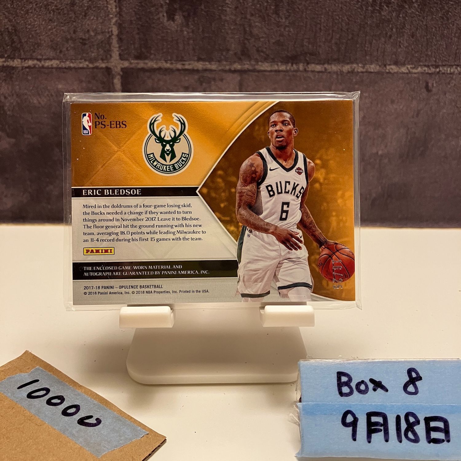 緊急大幅値下げ！ 2017-18 Panini Opulence Eric Bledsoe 16 25 直筆サイン Milwaukee Bucks Game-Worn ジャージ カード 【大放出】