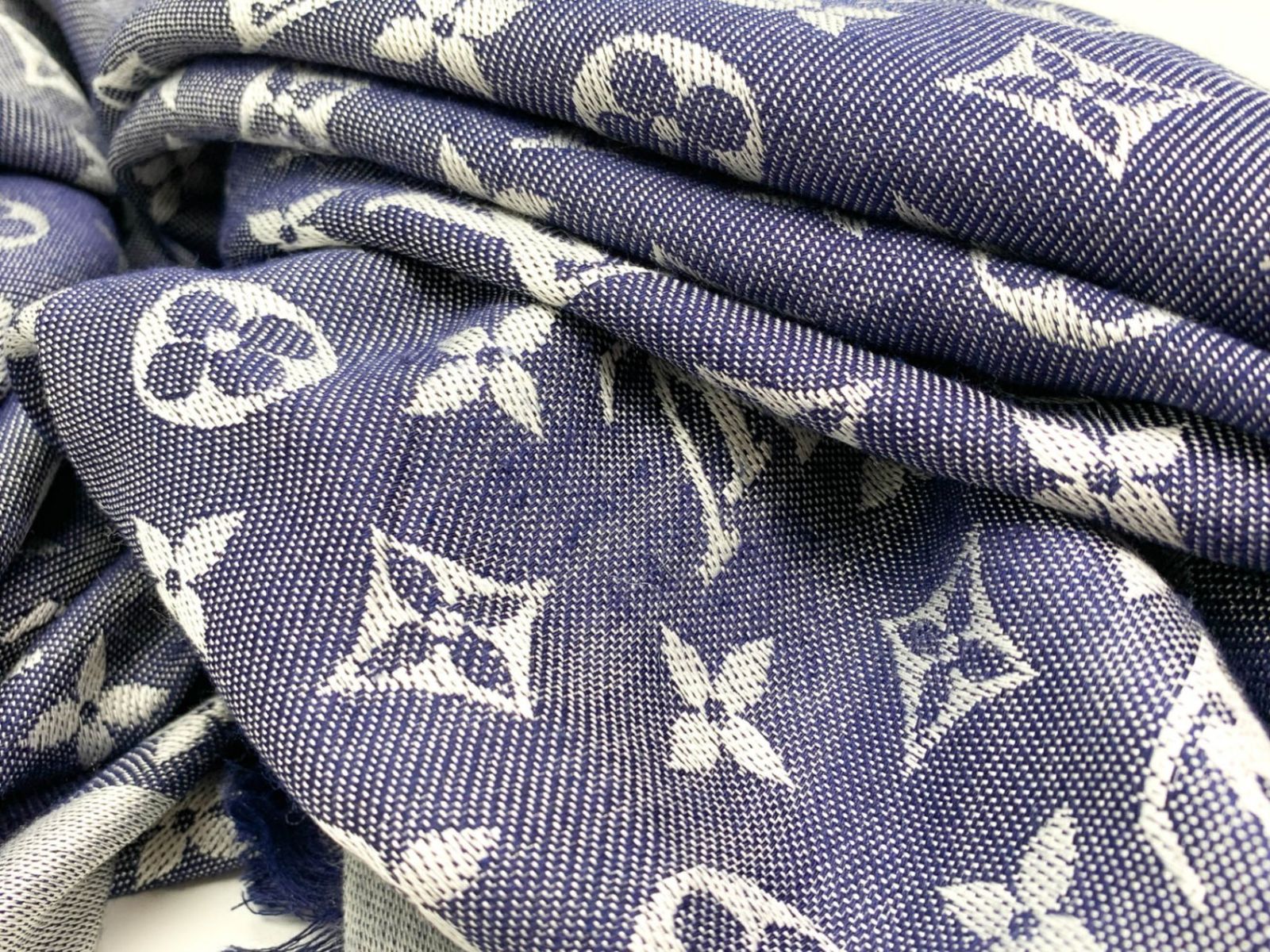 ルイヴィトン 大判ストール シルク混 アイボリー ヴィンテージ ルイ