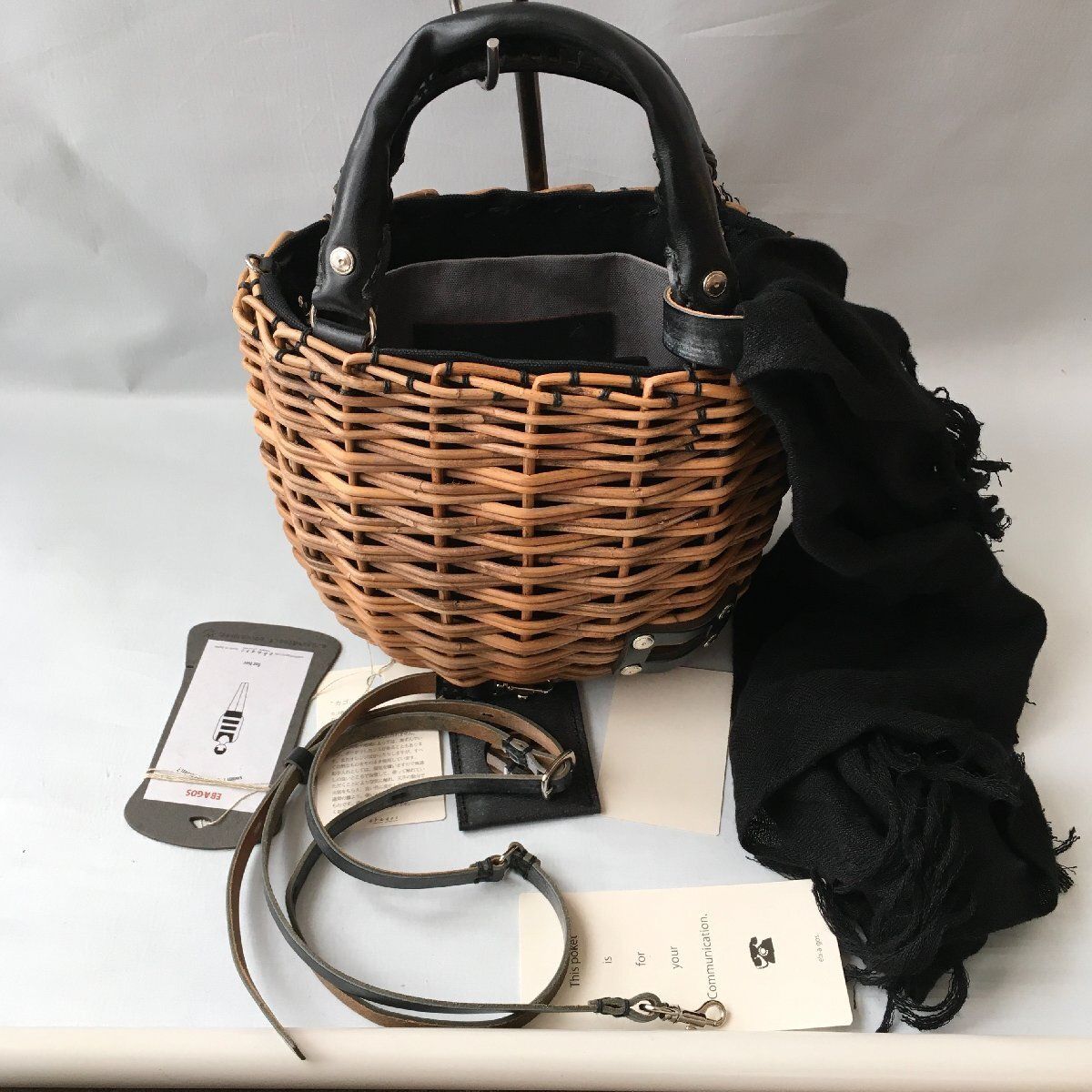 極美品 ebagos (エバゴス) 完売 ブライドルレザー 紅藤 カゴ