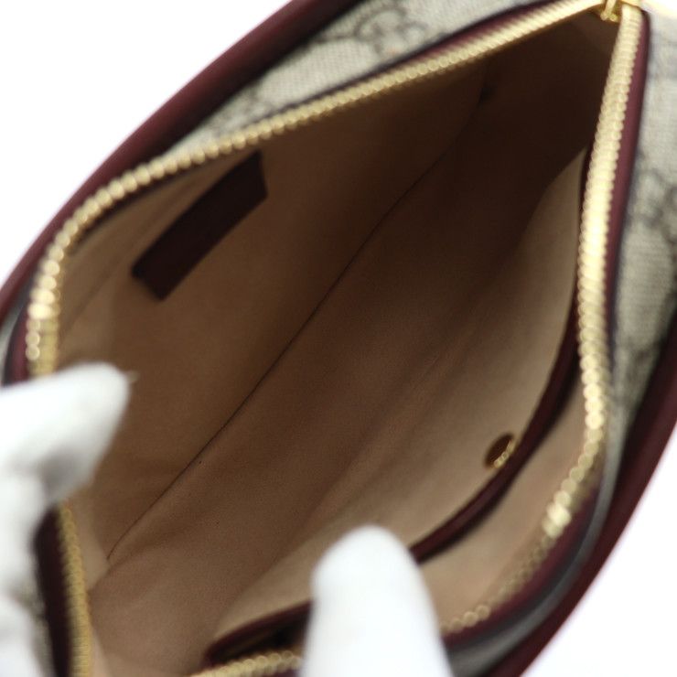 GUCCI グッチ GGスプリーム クラッチバッグ PVC レザー ブラウン GUCCI（グッチ） バッグ レディース 斜め掛けショルダーバッグ