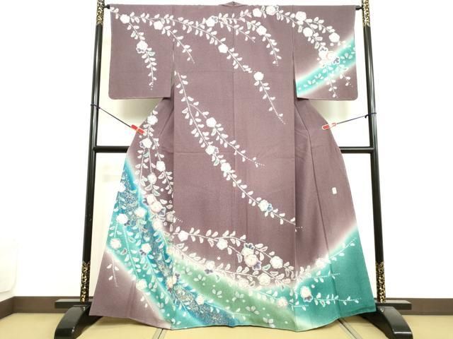 平和屋着物○訪問着 絞り 辻が花 松竹梅 暈し染め 金彩 正絹 逸品 未