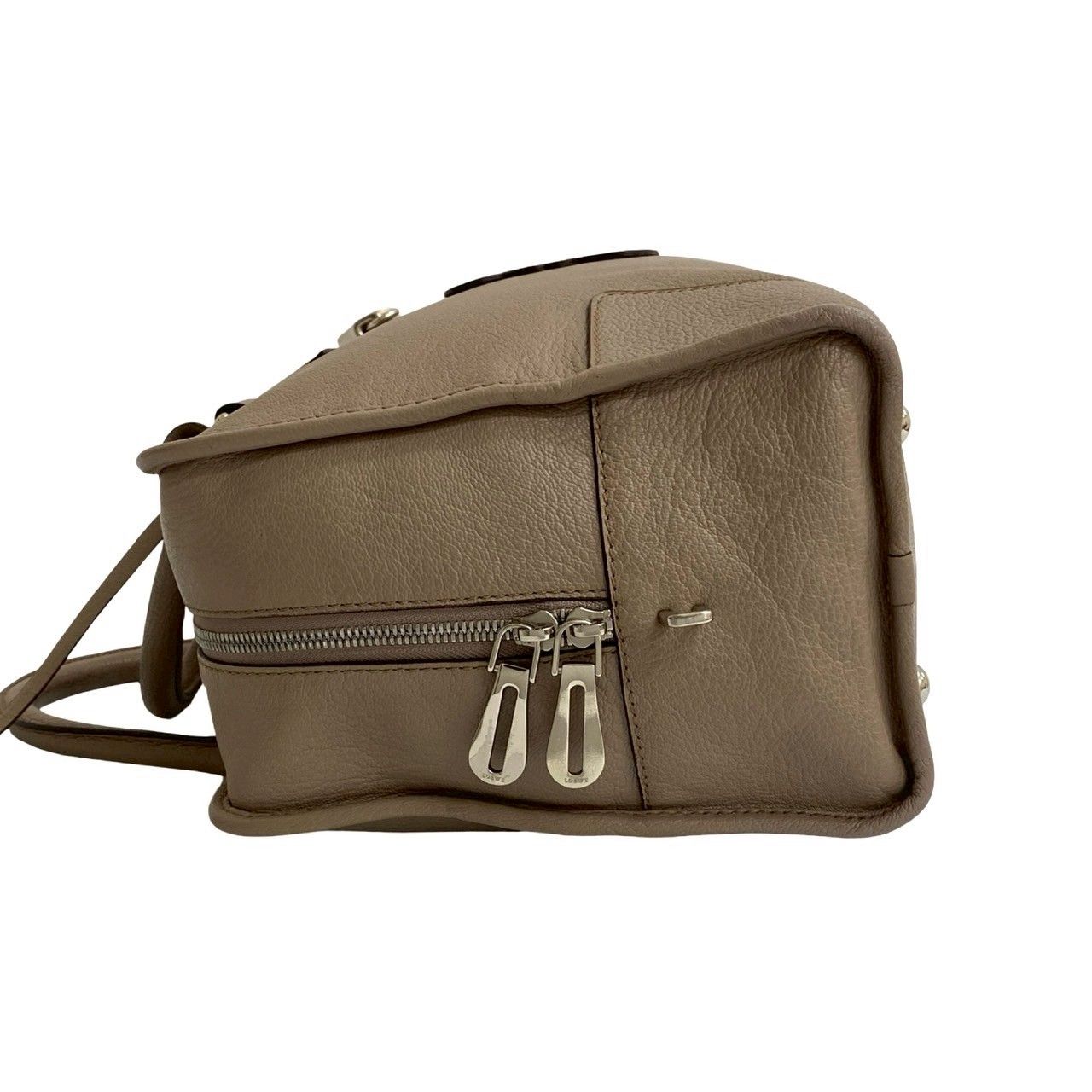【美品】 ロエベ アマソナ 36 ハンドバッグ シボ革 ヴィンテージ　グレージュ 極 美品 鍵付き LOEWE ロエベ アマソナ 36 アナグラム ロゴ