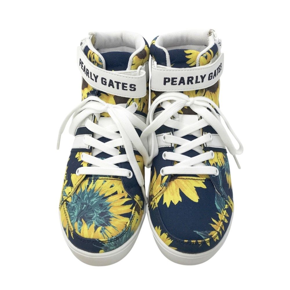 PEARLY GATES パーリーゲイツ 053-9192502 ハイカットゴルフシューズ ひまわり ネイビー系 23 241003000323 ゴルフウェア レディース ストスト