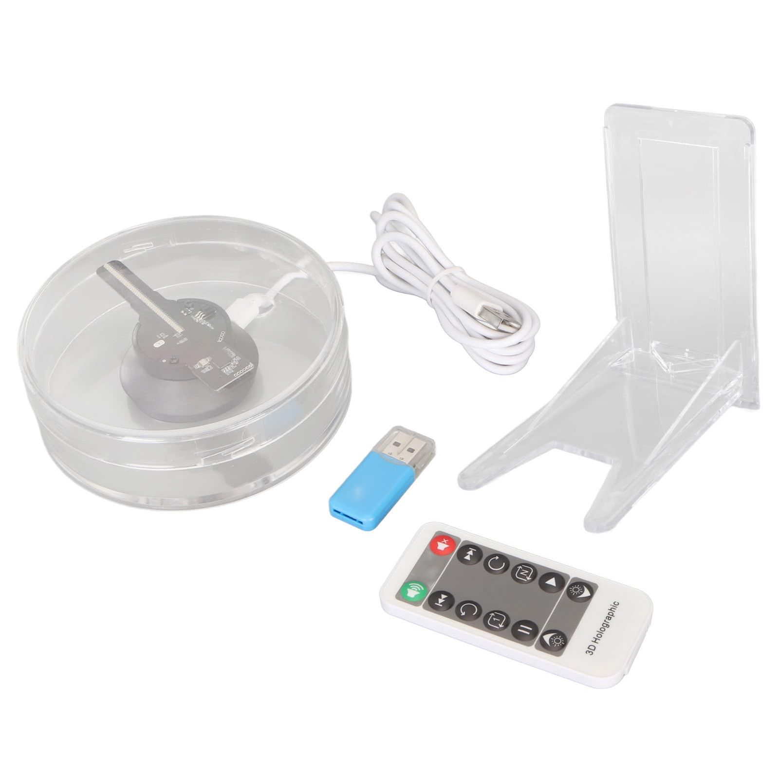 3Dホログラムファン、27.5インチ3Dホログラムプロジェクター3D広告ディスプレイ、スタンド リモコン/Bluetooth/WIF 未来 Wifi 3D ホログラムプロジェクターファン三角ブラケット保護シェルリモコン広告ライトホログラムプロジェクター 3D ファン ビジ