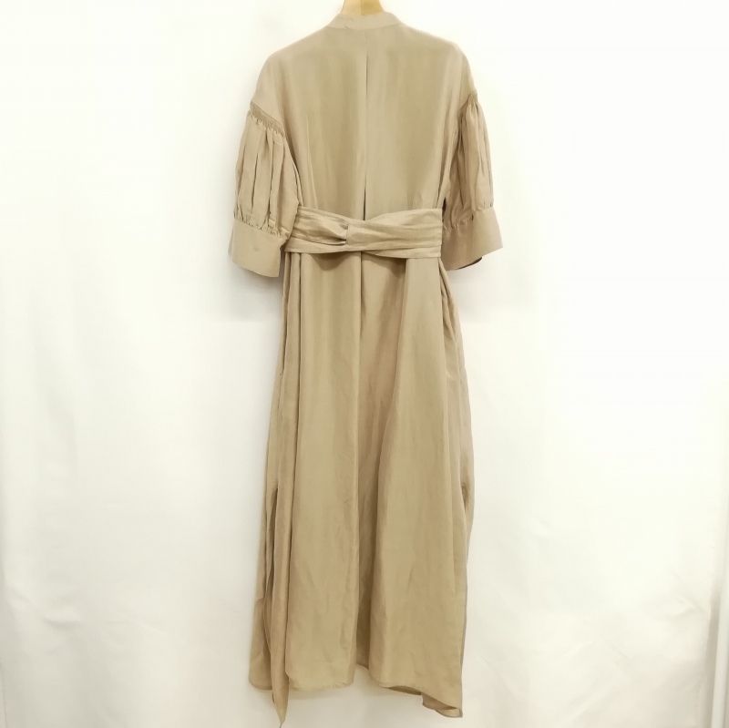 エブール ebure長袖 マキシ丈 ベルテッドワンピース ピンク 38 ロング エブール ebure長袖 マキシ丈 ベルテッドワンピース ピンク 38