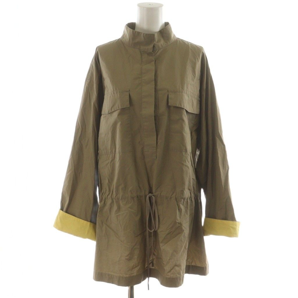 ポールスミス PAUL SMITH シャツ ブラウス チュニック 長袖 スタンド コットン 44L カーキ 黄 イエロー BLPPIZ0106 AN23