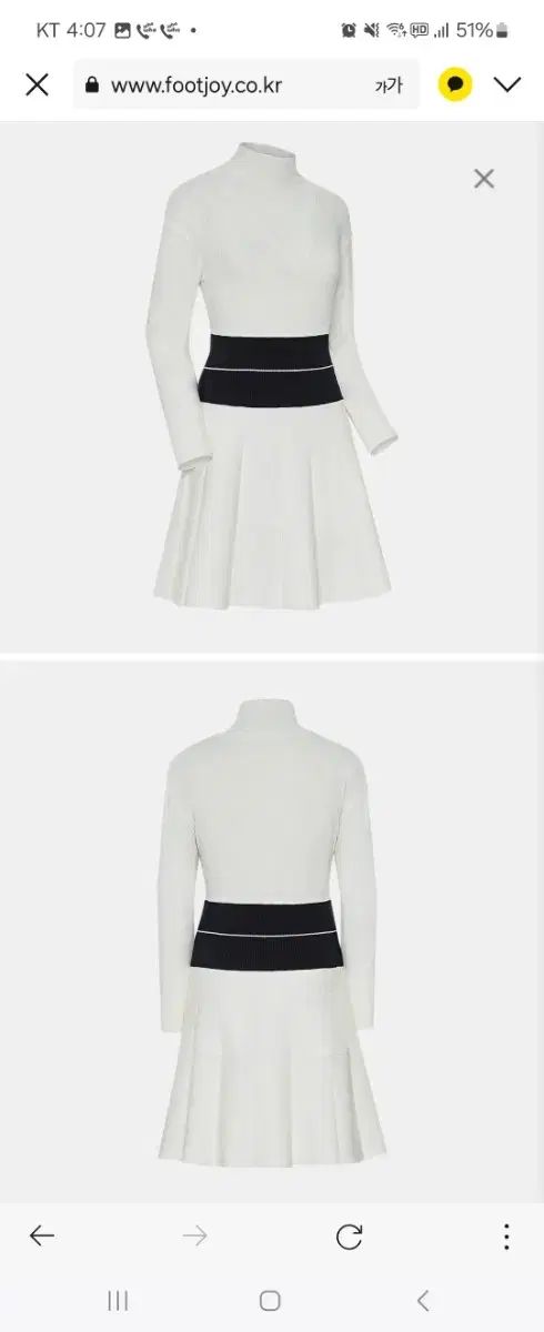 FootJoy フットジョイ ゴルフ レディース ニット 首 プリーツ ワンピース