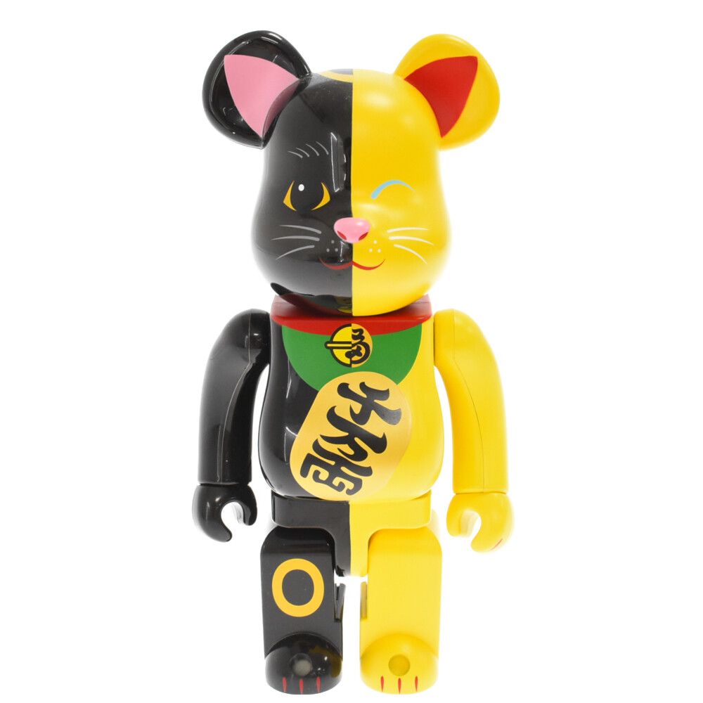 MEDICOM TOY (メディコムトイ) BE@RBRICK ベアブリック 招き猫 黒×黄