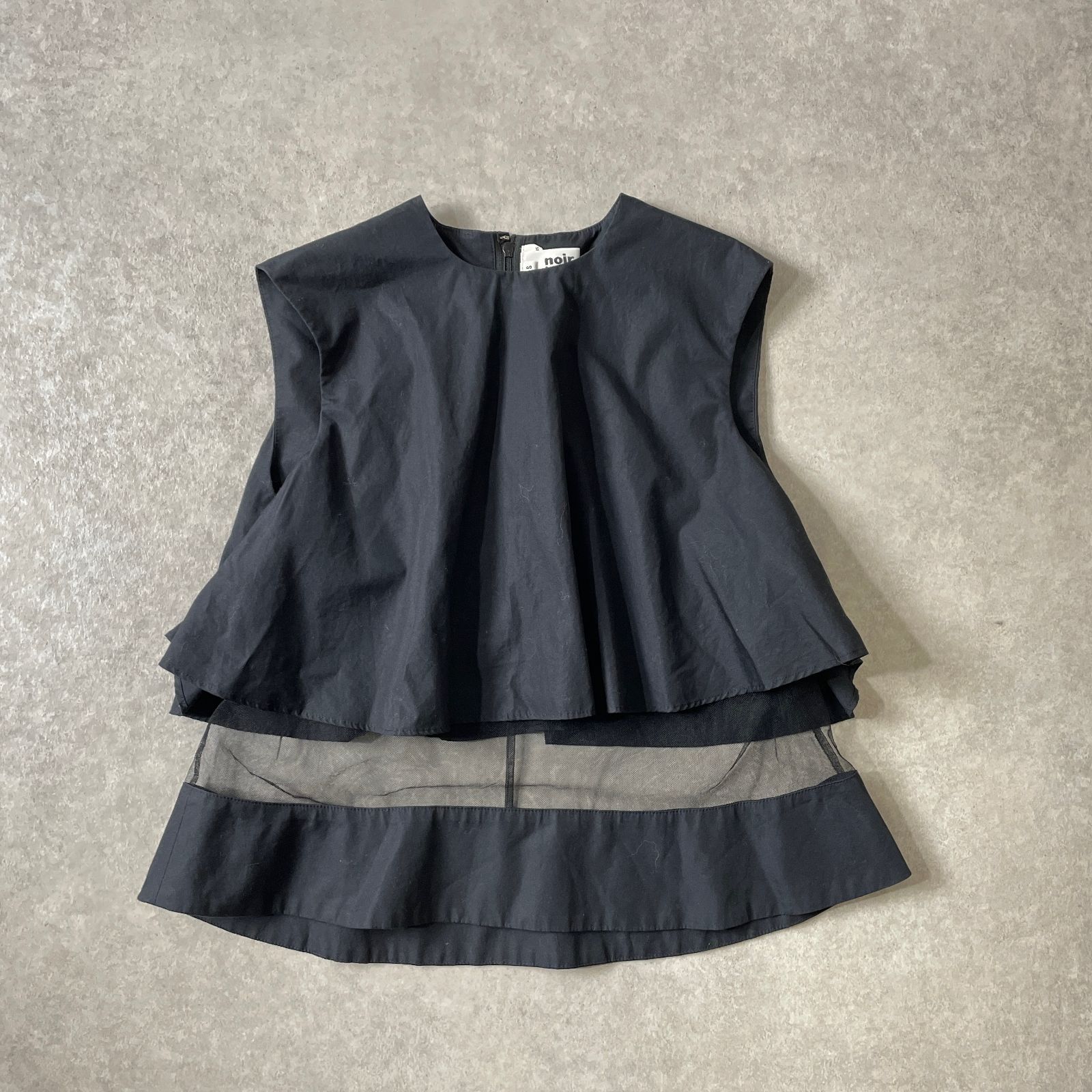 noir kei ninomiya comme des garocons メッシュ レイヤード ブラウス 
