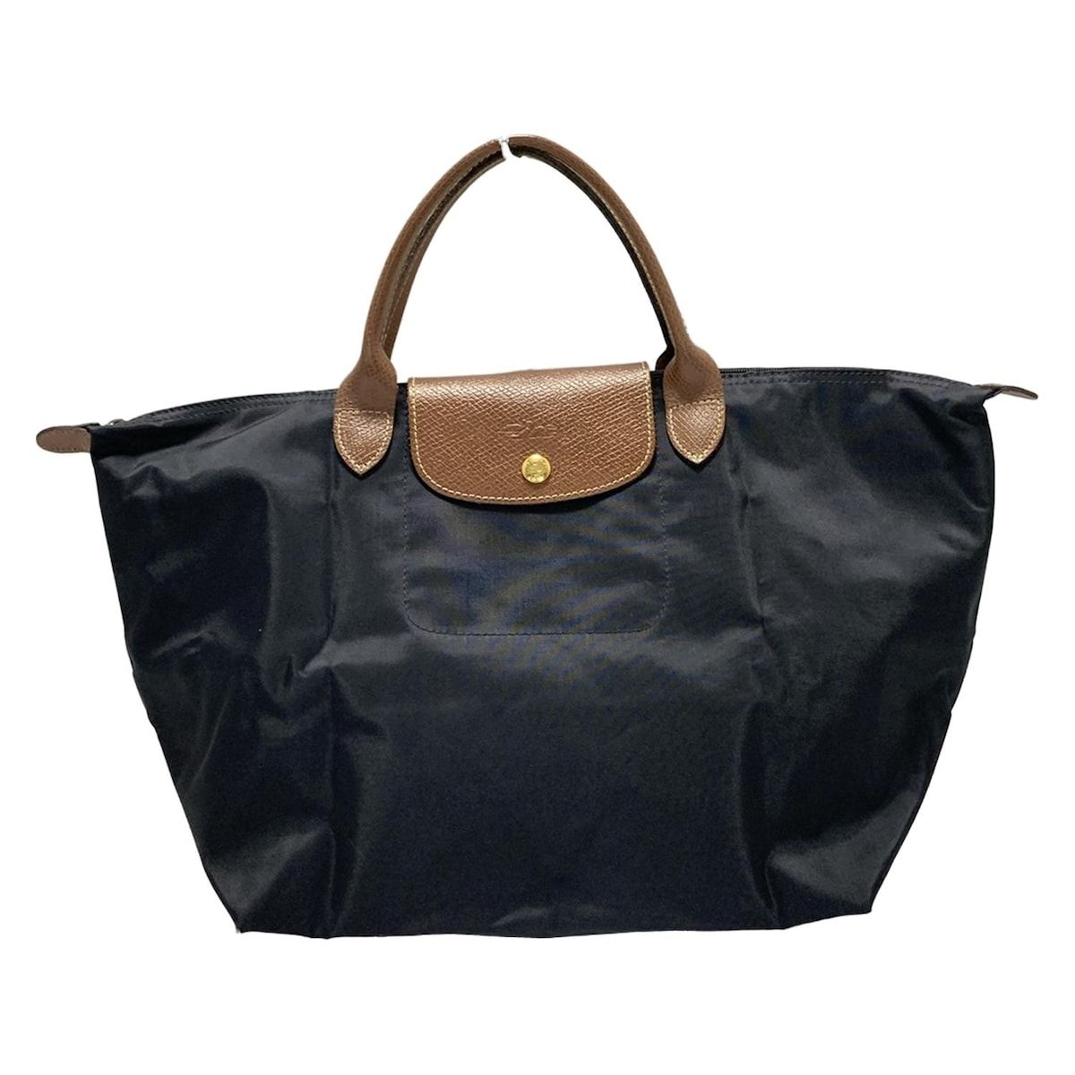 LONGCHAMP ロンシャン ハンドバッグ ル プリアージュオリジナル 黒×ダークブラウン レザー