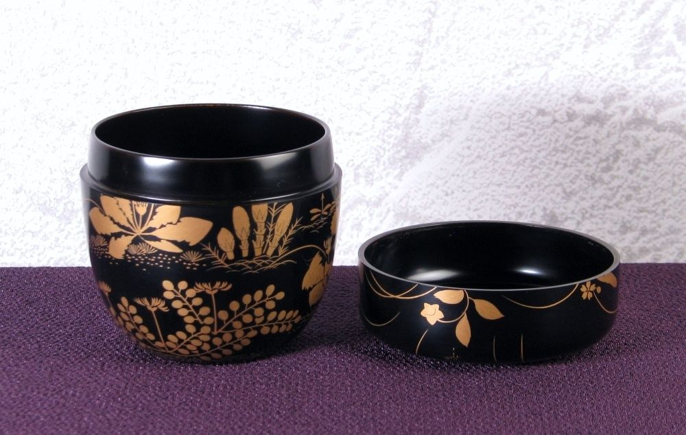 送料込【逢絢亭・新品】茶道具 大棗 山中塗 波蒔絵 真塗 木製 塚本規義 共箱 逢絢亭・新品】茶道具 大棗 山中塗 波蒔絵 真塗 木製 塚本規