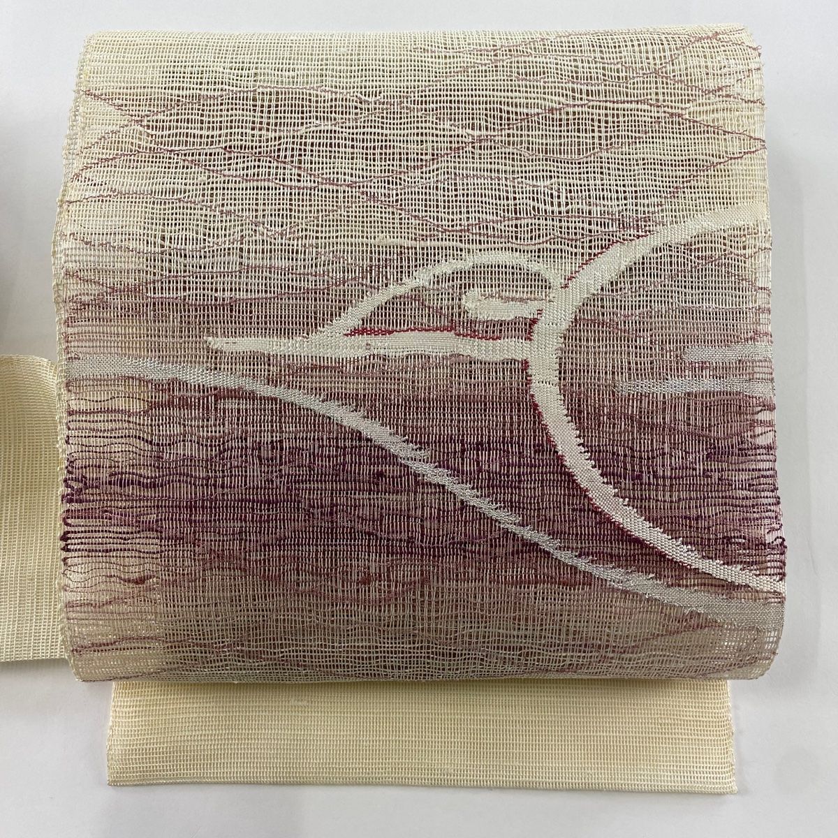 名古屋帯 美品 秀品 夏帯 紗 八寸名古屋帯 トンネル仕立て 幾何学模様