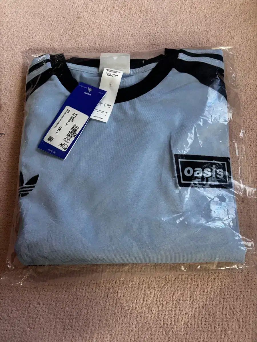 オアジス adidas ロングスリーブ Tシャツ ブルー L