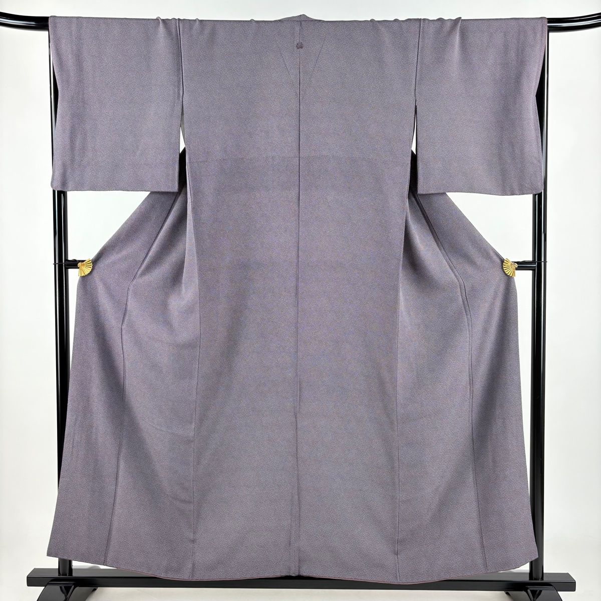 江戸小紋 身丈155cm 裄丈67.5cm L 袷 幾何学 紫 正絹 一つ紋