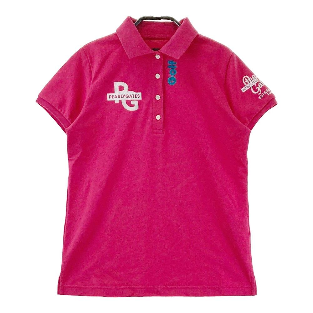 サイズ：0 PEARLY GATES パーリーゲイツ 半袖ポロシャツ ロゴ刺繍