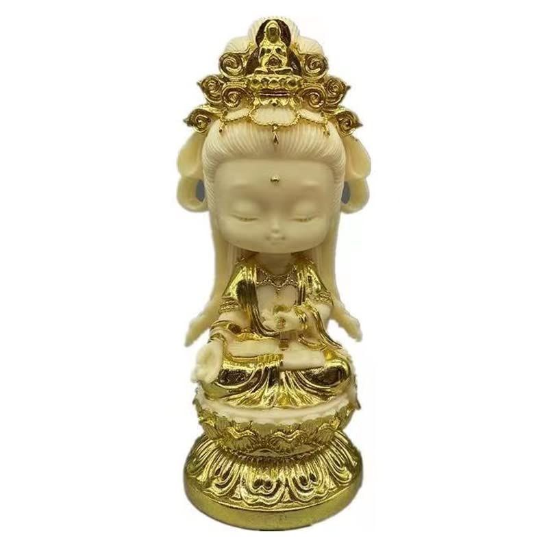祈る 置物 仏様 厄除けColor:2 守り本尊 仏教美術品 観音様 手彫り仏像