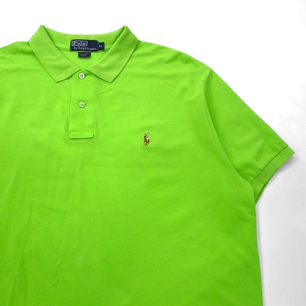 ラルフローレン 半袖 ポロシャツ XL グリーン　90年代 Polo by Ralph Lauren 90年代 ポロシャツ XL グリーン コットン