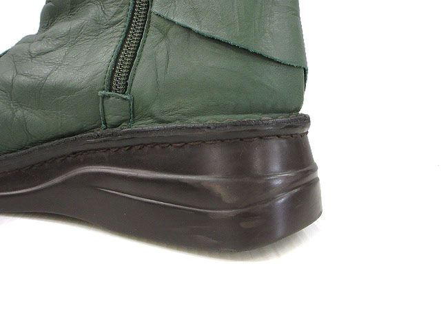 センソユニコ！緑色レザーねじりデザインブーツ センソユニコ！緑色レザーねじりデザインブーツ センソユニコ
