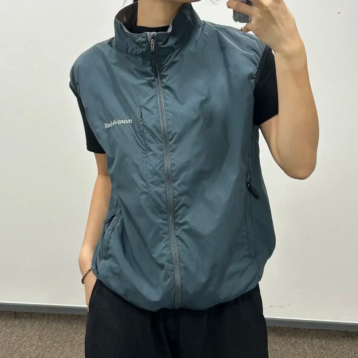 モンベル 90s ダークグリーン シャーリング ベスト