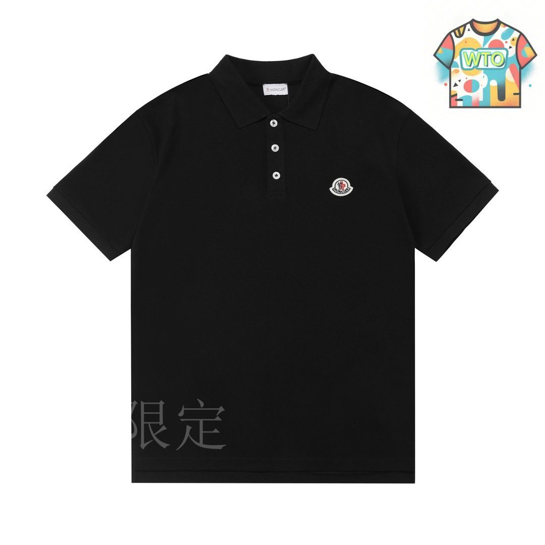 【美品】MONCLER・モンクレール・ポロシャツ・黒・赤・白・M・替えボタン 美品】MONCLER・モンクレール・ポロシャツ・黒・赤・白・M・替えボタン