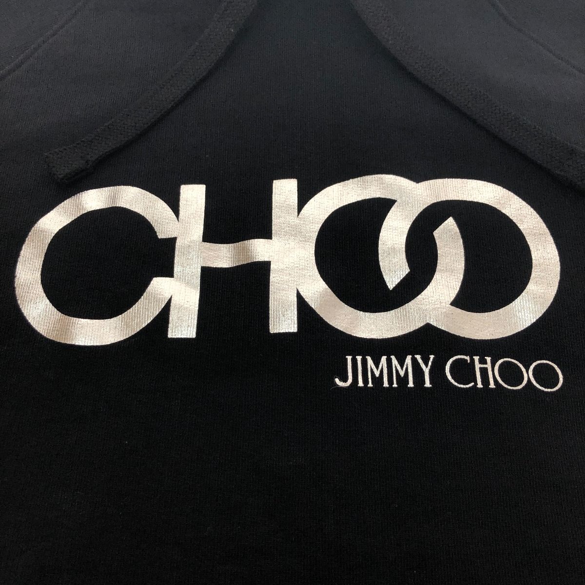 JIMMY CHOO - □□JIMMY CHOO ジミーチュウ センターロゴプルオーバースウェットパーカー Mサイズ J000151816 ブラック □□JIMMY CHOO ジミーチュウ センターロゴプルオーバー