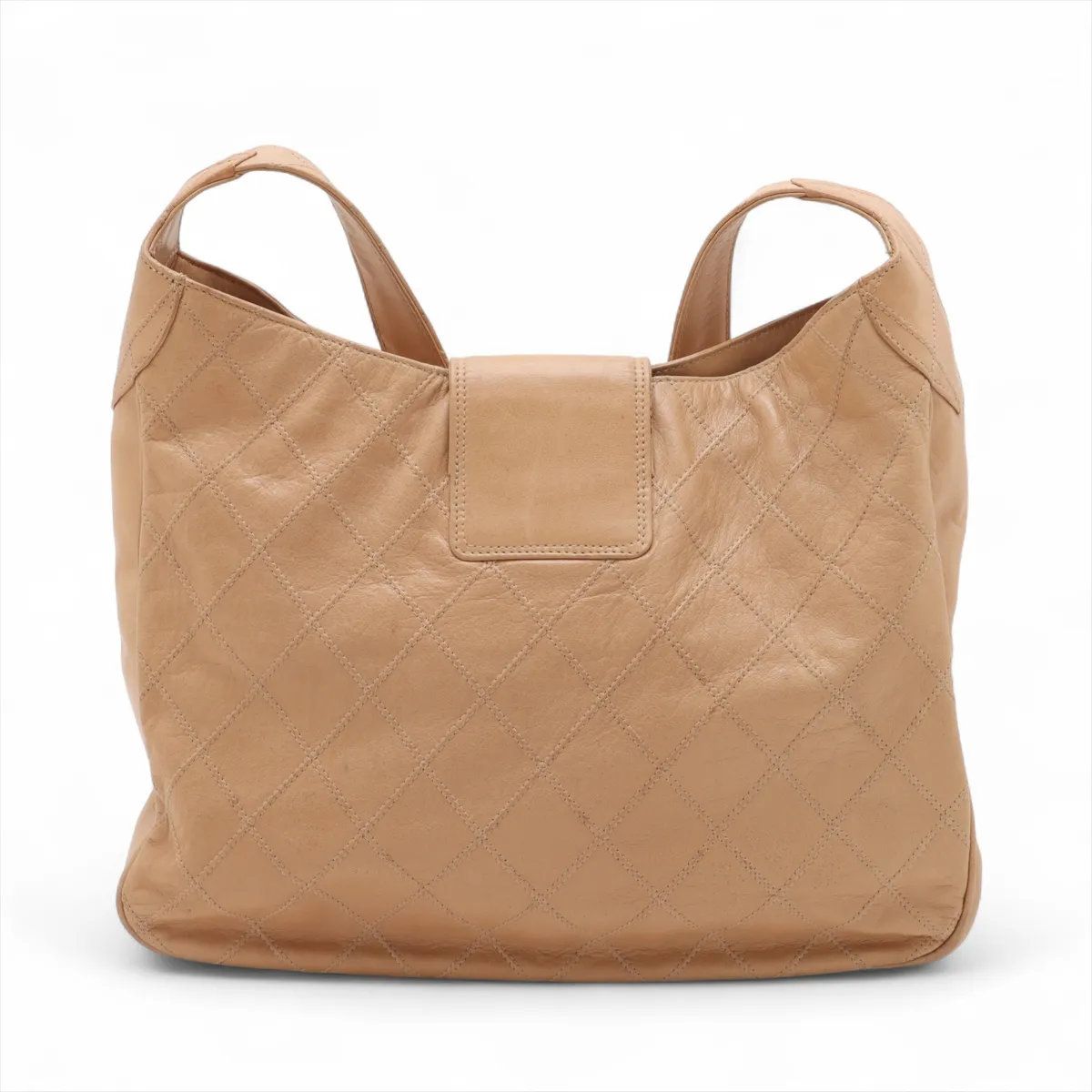 シャネル シリアルシール付 ビコローレ ラムスキン ベージュ レザー ショルダーバッグ 肩掛け レディース MMM CW52-5