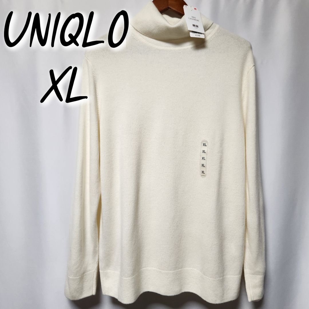 新品◇UNIQLO ユニクロ カシミヤタートルネックセーター XL オフ