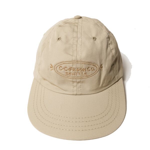 90's USA製 フィルソン FILSON ロゴ刺繍入り 6パネル キャップ (S-M) タン レザーベルト 90年代 アメリカ製 旧タグ オールド 帽子 90's USA製 フィルソン FILSON ロゴ刺繍入り 6パネル キャップ