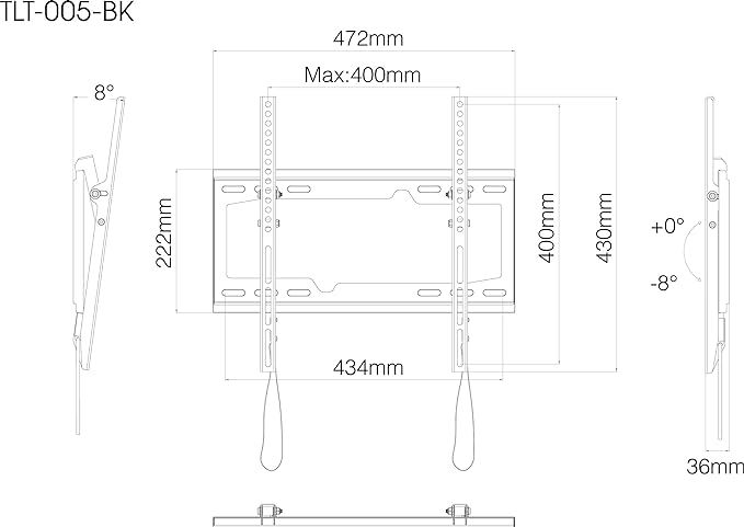 朝日木材加工 テレビ 壁掛け金具 WALL FIT MOUNT 26~55型 ブラック