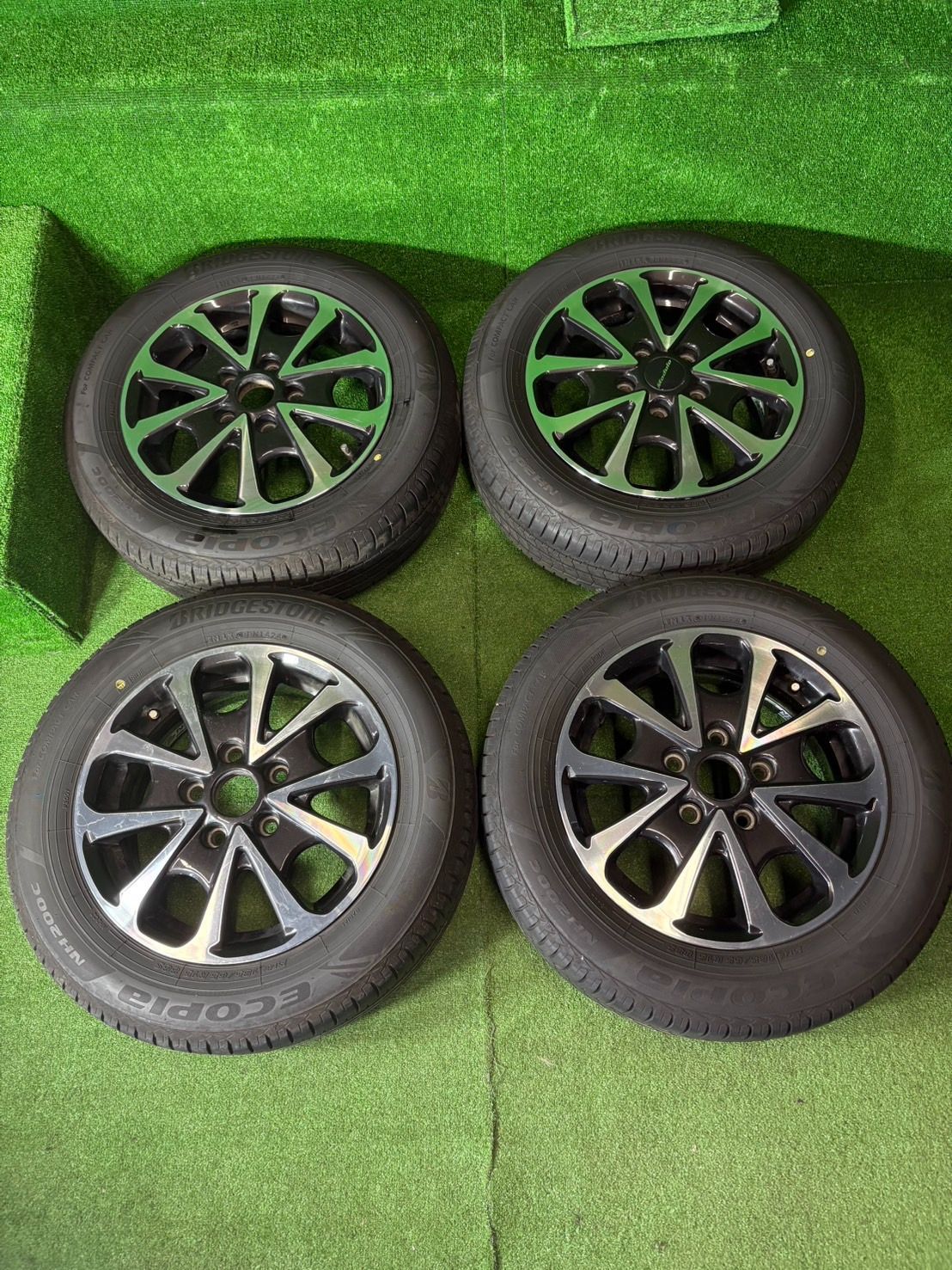 ホンダ フリード純正 Modulo MG019 ホイール BRIDGESTONE ECOPIA 185 65R15 サマータイヤ4本セット センターキャップ無し 溝約7.1mm 2020年製