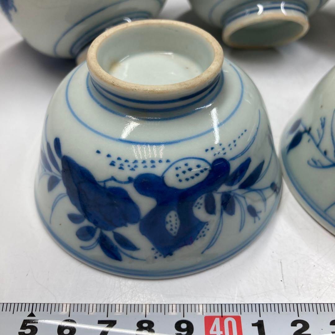 古伊万里 染付煎茶碗11客 直径8.5㎝ 東Y5-0525 タトチ