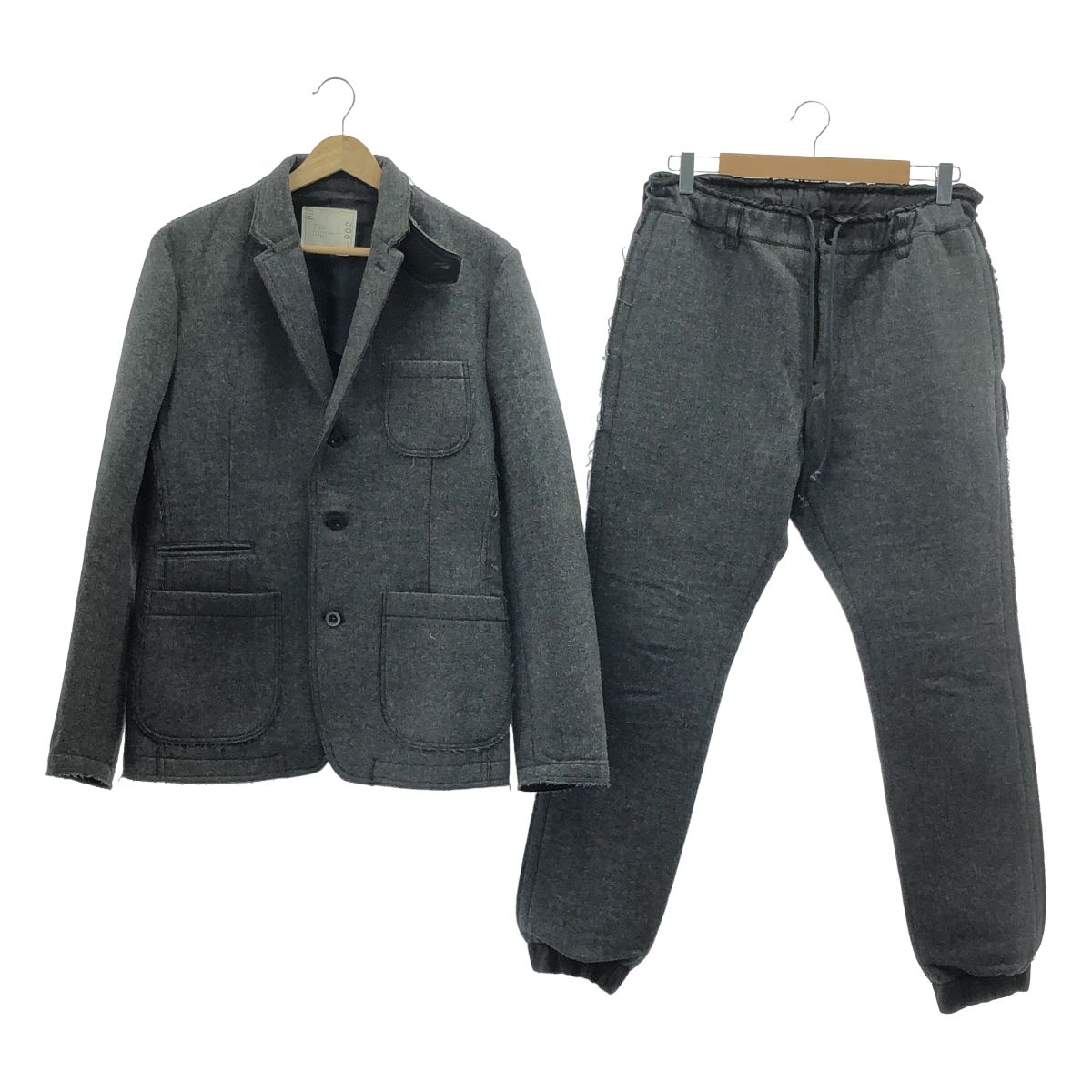 sacai / サカイ | ウール 裁断 ジャケット イージーパンツ