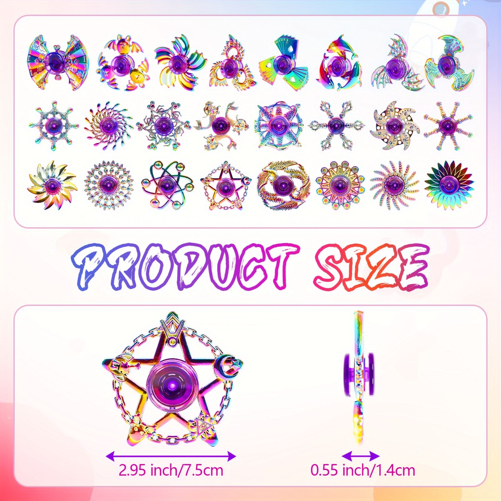 24個入りFIGROL合金メタルフィジットスピナーセンソリティハンドトイクラスルームリワードキッズパーティーギフトハロウィンクリスマス感謝祭ストッキングストッファー混合色