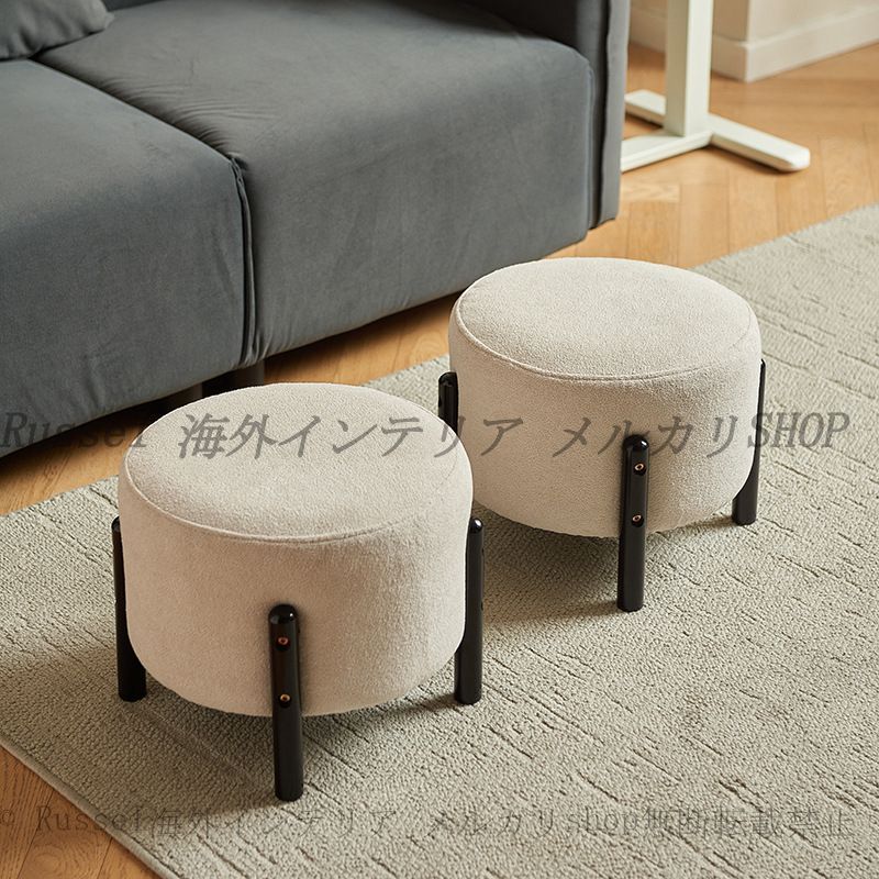 スツール 快適 円形 滑り止め 付き おしゃれ かわいい インテリア 北欧 オットマン ドレッサー チェア 椅子 いす イス