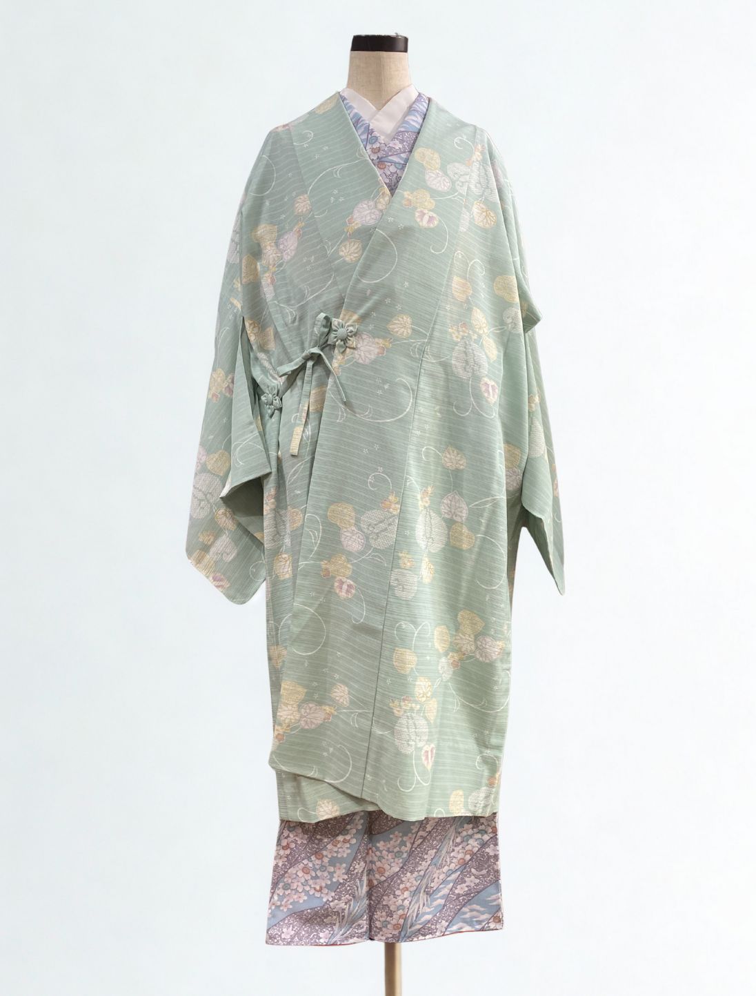 楽天市場】お仕立て上がり絞り浴衣単品 花しぼり「薫風 深縹×灰色