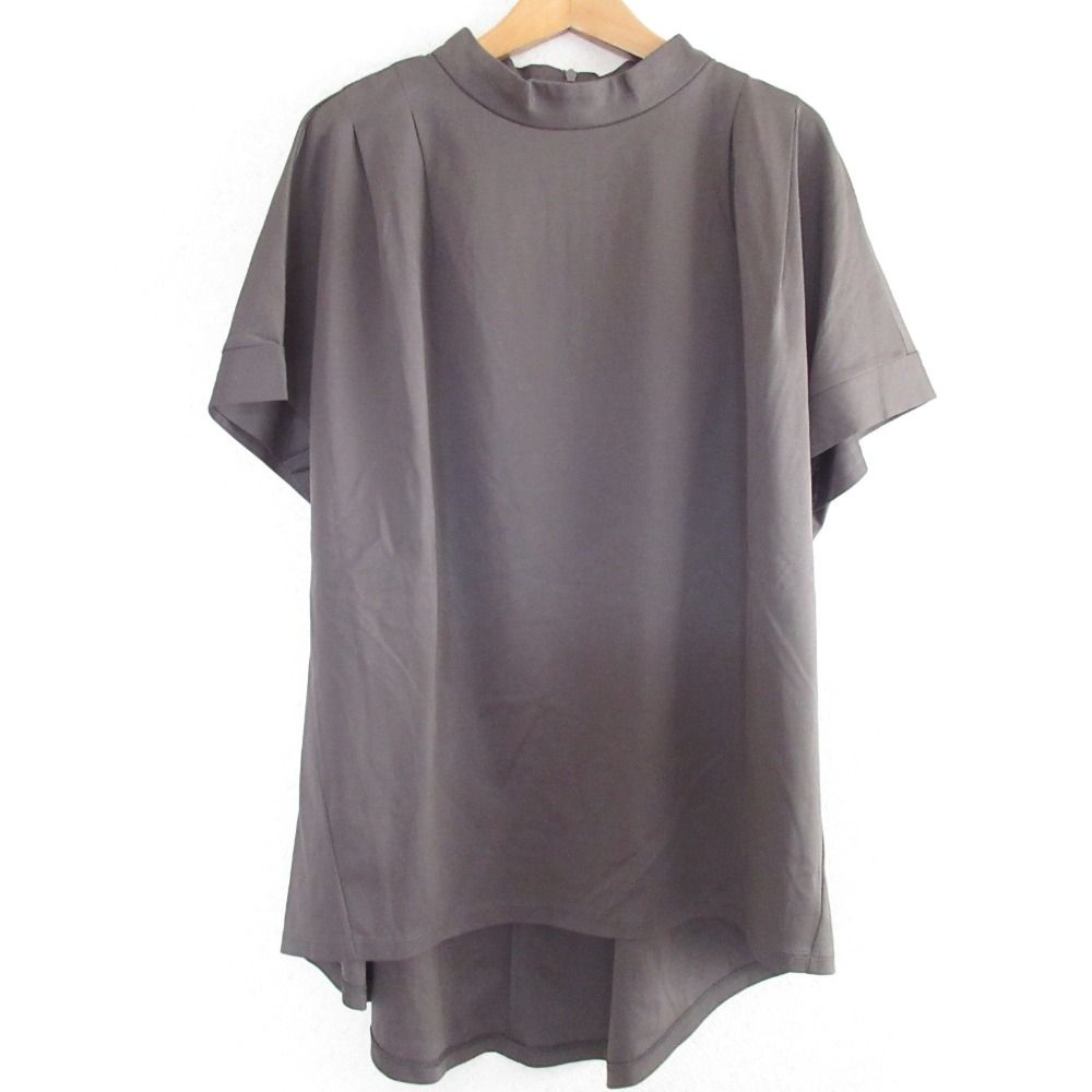自由区 - 美品 24SS 自由区 ジユウク ハイカウントハイネック カットソー 半袖 チュニック KKWRCM0432 大きいサイズ 44 チャコールグレー レディース 古着 中古 USED 美品 24SS 自由区 ジユウク ハイカウントハイネック カットソー