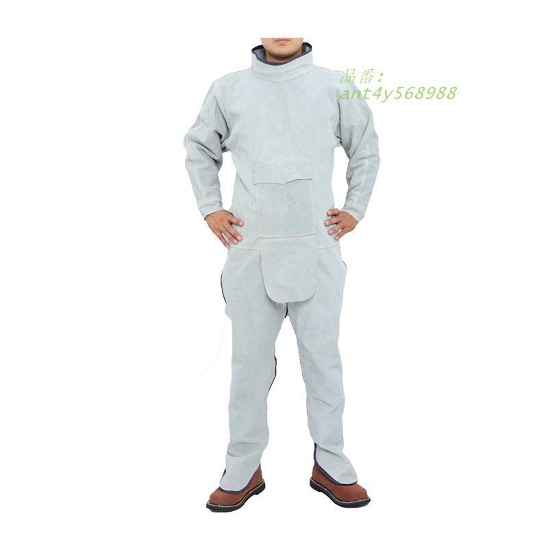 溶接エプロン 牛革 作業エプロン 大判 溶接用エプロン ツールポケット 作業服 耐摩耗 防炎 ネック 電気溶接防護服 耐熱 ant 4 y 568988