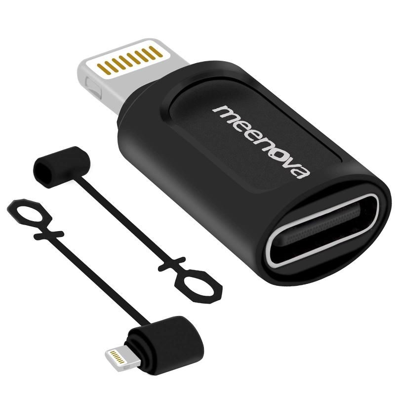 Meenova USB C メス - iOS 15 オス 充電コンバーター 2.4A12W iPhone 13 Mini Pro Max 12 11 Xs データ同期 eMarker PD Type-Cケーブル対応 紛失防止ゴムキーパー コードにアタッチ