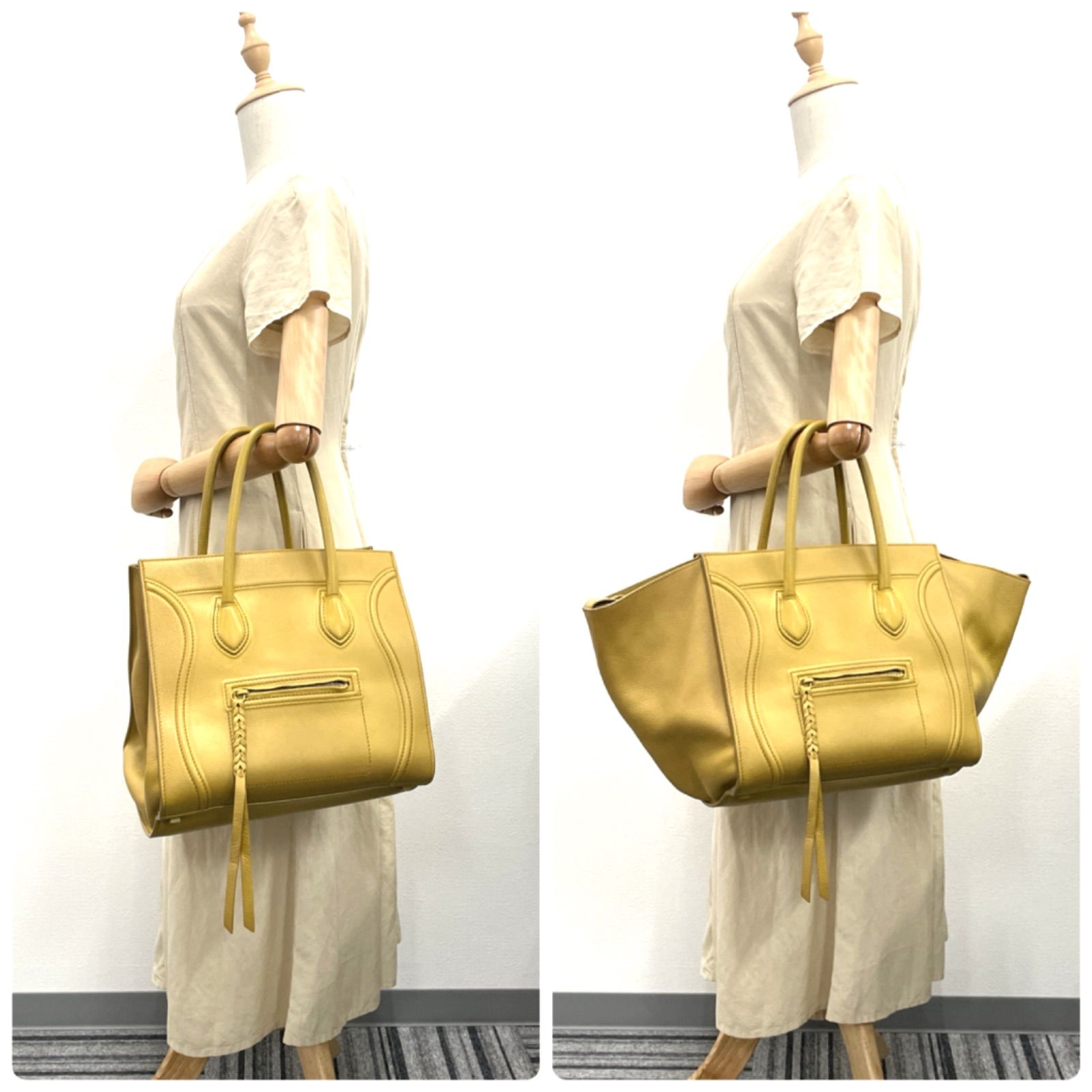 セリーヌ　CELINE 黄色 ラゲージファントム ハンドバッグ CELINE セリーヌ ラゲージ ファントム ハンドバッグ イエロー
