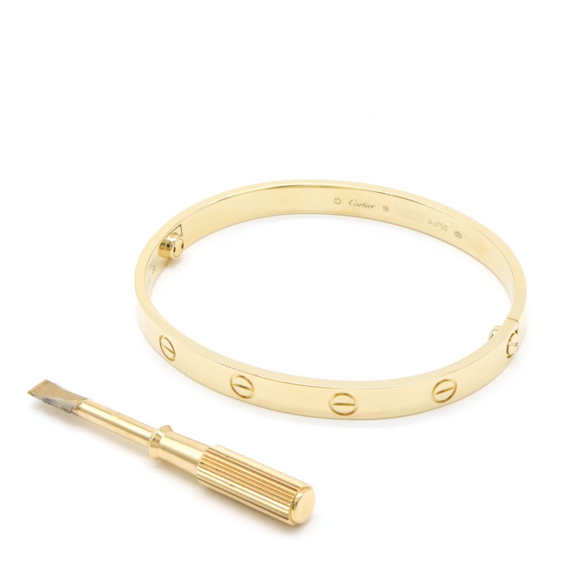 Cartier カルティエ LOVE LΘVE ラブブレス ブレスレット バングル K18YG 750YG イエローゴールド #18 - メルカリ