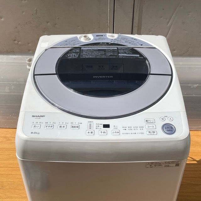 送料無料 全自動電気 洗濯機 【中古】 動作保証 SHARP ES-GV8F-S 