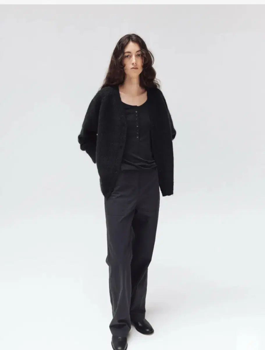 MOIA 25fw ツーウェイ カーディガン チャコール