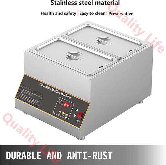 商用電気溶融ステンレススチールフードウォーマー ケータリングレストラン食堂ホームパーティー用の蓋付きプロフェッショナル加熱チョコレートメルター