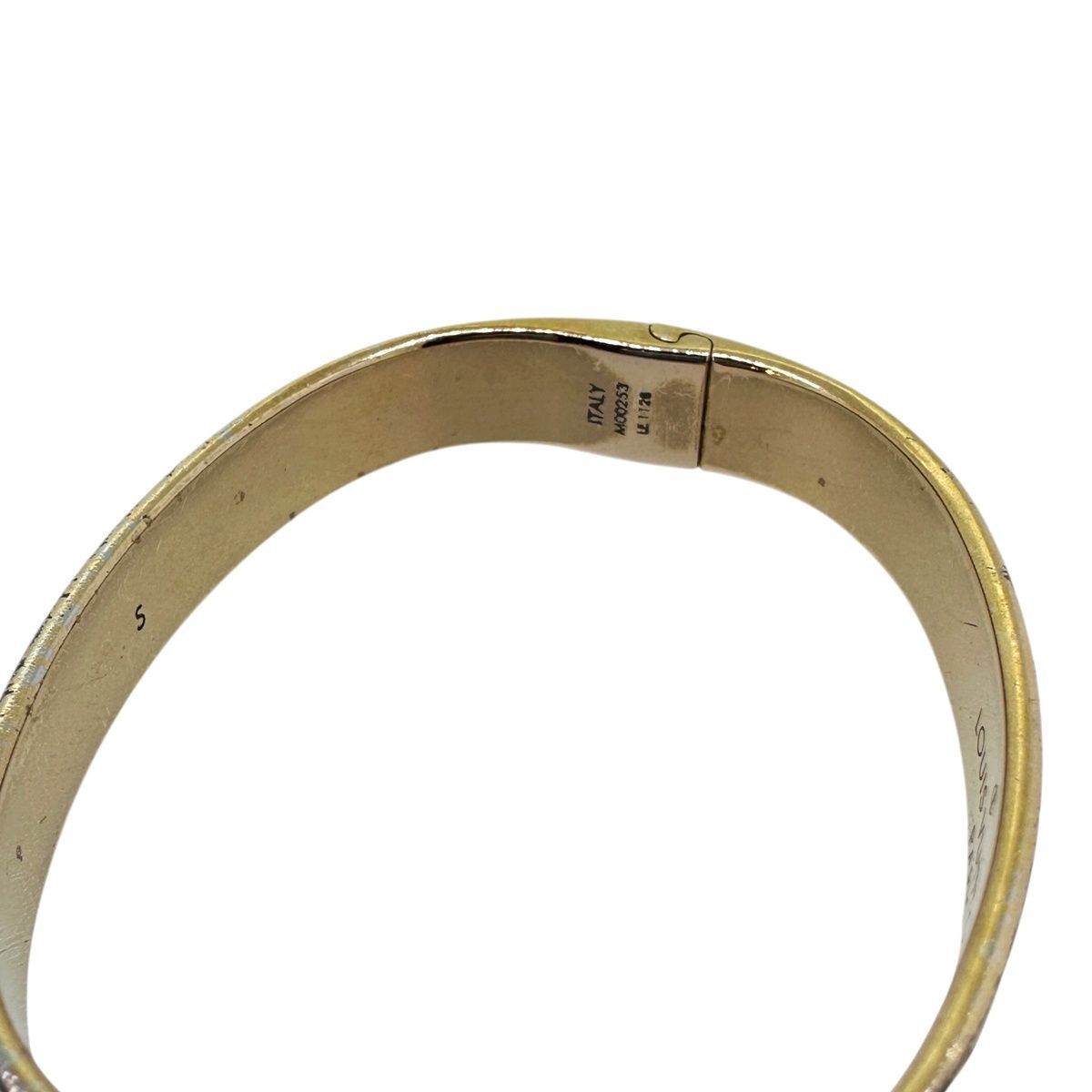 中古】 LOUIS VUITTON ルイ・ヴィトン カフ・ナノグラム バングル S