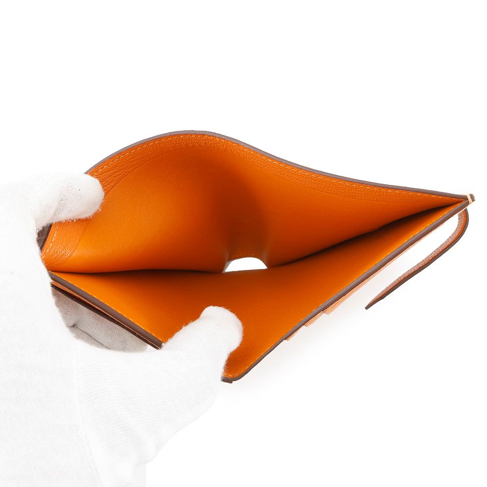 HERMES エルメス べアンコンパクト 二つ折り財布 オレンジ エルメス 二