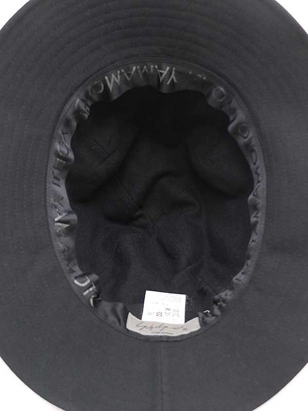 ヨウジヤマモト プールオム ウールギャバジン フェドラハット 黒