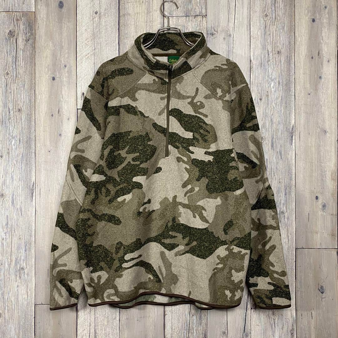 OLD Cabela's 00s カベラス 迷彩 ハーフジップ フリース L - メルカリ